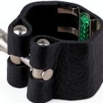 Clarinet Ligature by Pavo, Black Leather, Adjustable-0