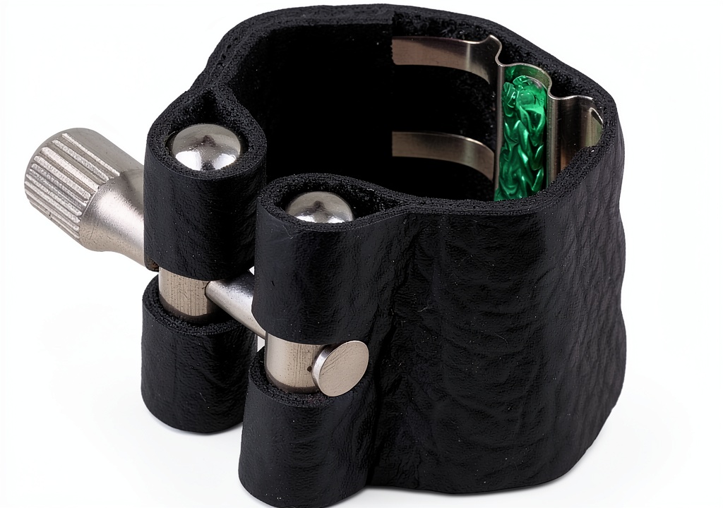 'Pavo Clarinet Ligature on a clarinet mouthpiece'