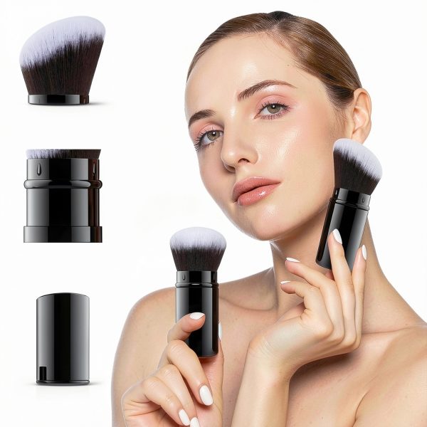 Falliny Compact Kabuki Brush Black Retractable-6