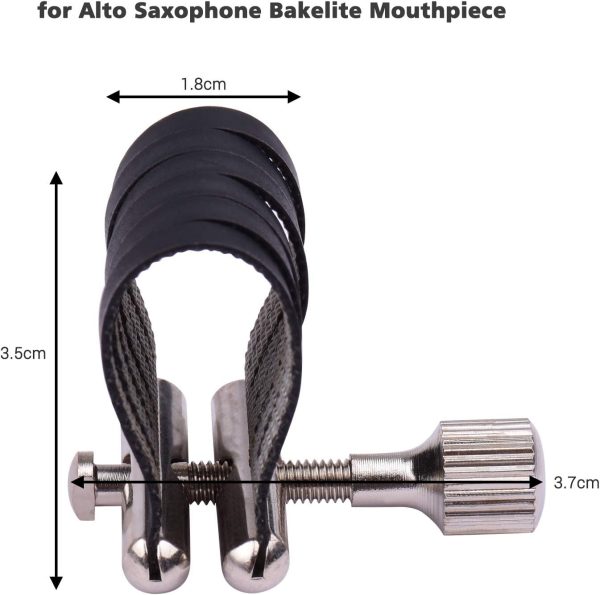 Alto Saxophone Metal Mouthpiece Ligature Black-2