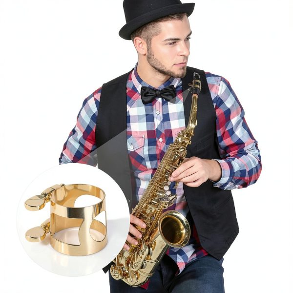 Alto Sax Ligature Brass Material Adjustable-3