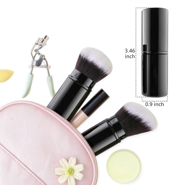 Falliny Compact Kabuki Brush Black Retractable-4