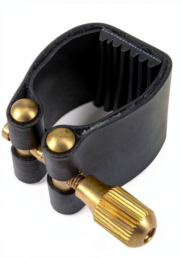 Alto Saxophone Ligature Gold Metal Rubber-0