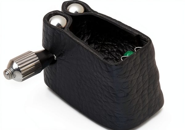 Clarinet Ligature by Pavo, Black Leather, Adjustable-2