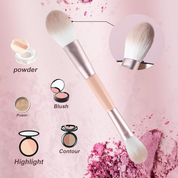 Rose Gold Dual Ended Makeup Brush ACMEBEAUTY Beauty-5