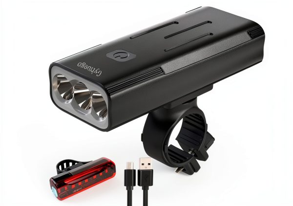 Gyhuego Aluminum Bike Light Rechargeable Set-0