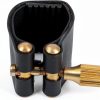 Alto Saxophone Ligature Gold Metal Rubber-1