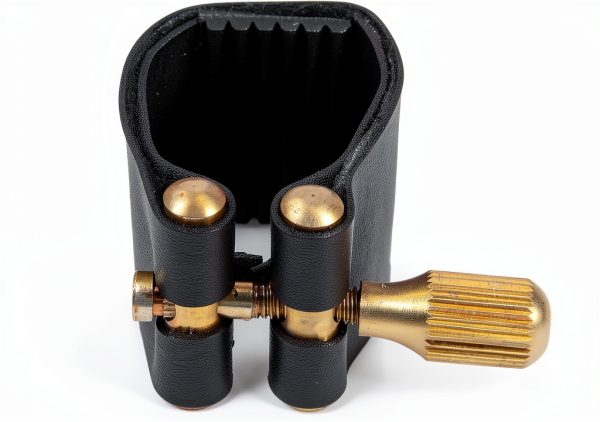 Alto Saxophone Ligature Gold Metal Rubber-1