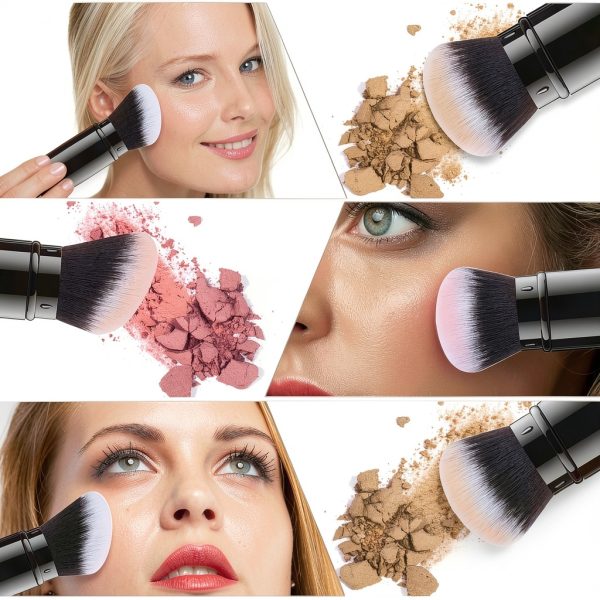 Falliny Compact Kabuki Brush Black Retractable-5