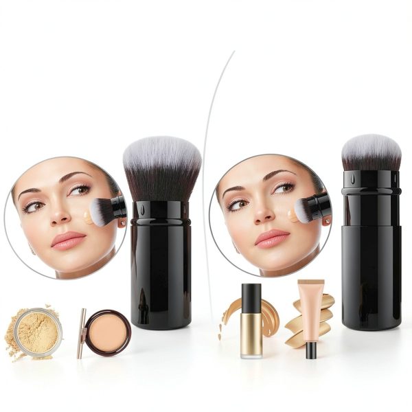 Falliny Compact Kabuki Brush Black Retractable-2