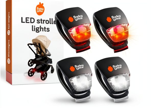 LED Stroller Lights Baby Uma Black Clip On-0