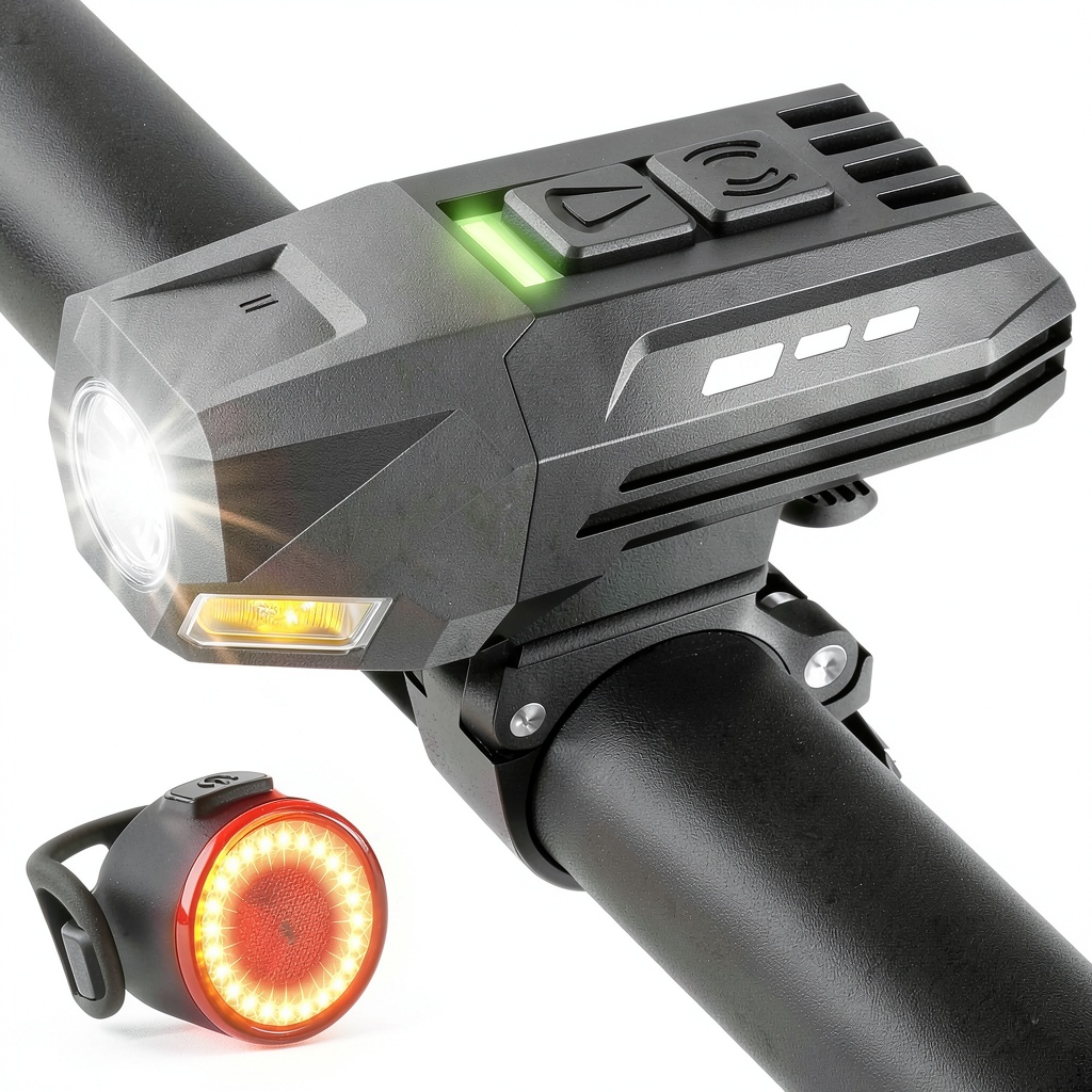Easymaxx bike light on a handlebar