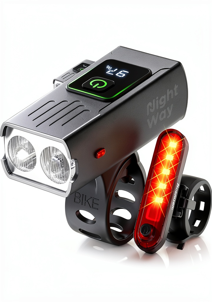 NAGEVSEM bike lights set on a bike handlebar