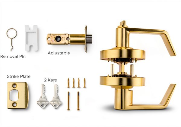 Heavy Duty Indicator Lever Lock Gold OAKMOORE Keyed Handle Large-5