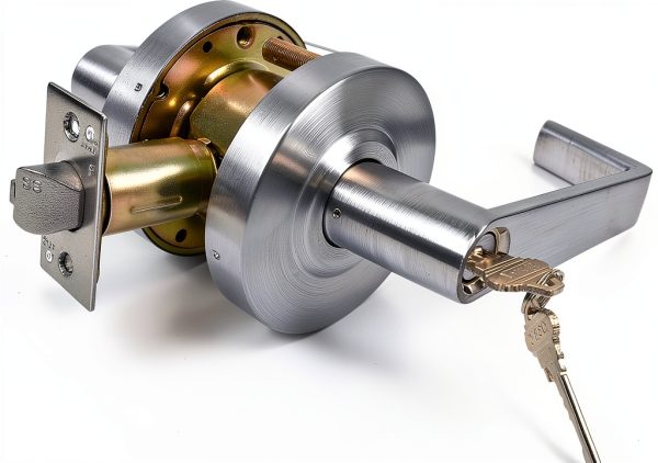 Entrance Keyed Heavy‑Duty Cylindrical Lock by YoukeyHomi Satin Chrome-0