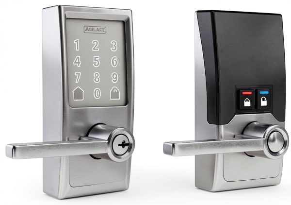 Schlage Encode Smart WiFi Touchscreen Lever Lock Satin Nickel C Keyway-0