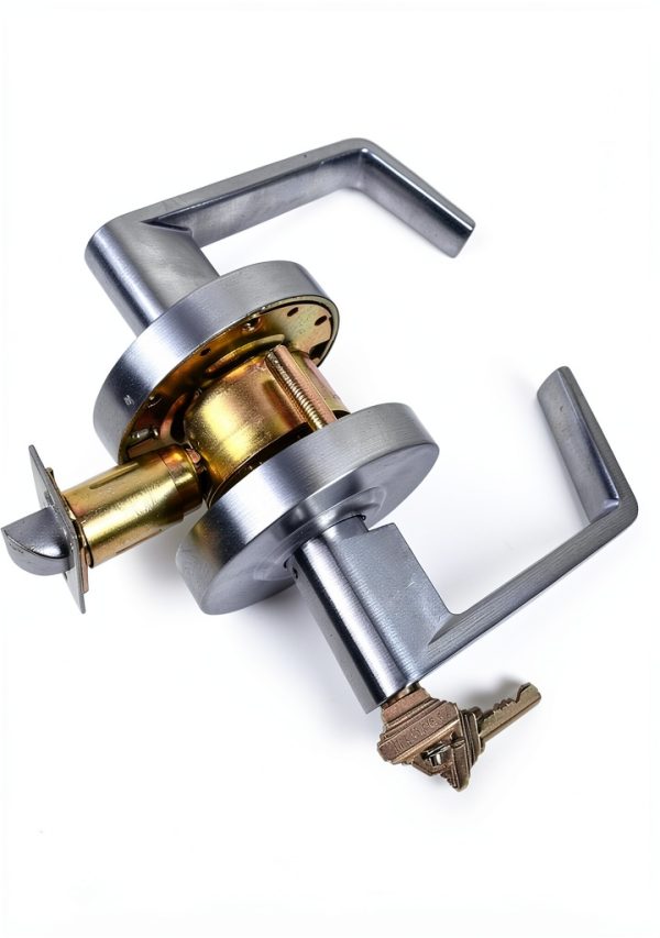 Entrance Keyed Heavy‑Duty Cylindrical Lock by YoukeyHomi Satin Chrome-1