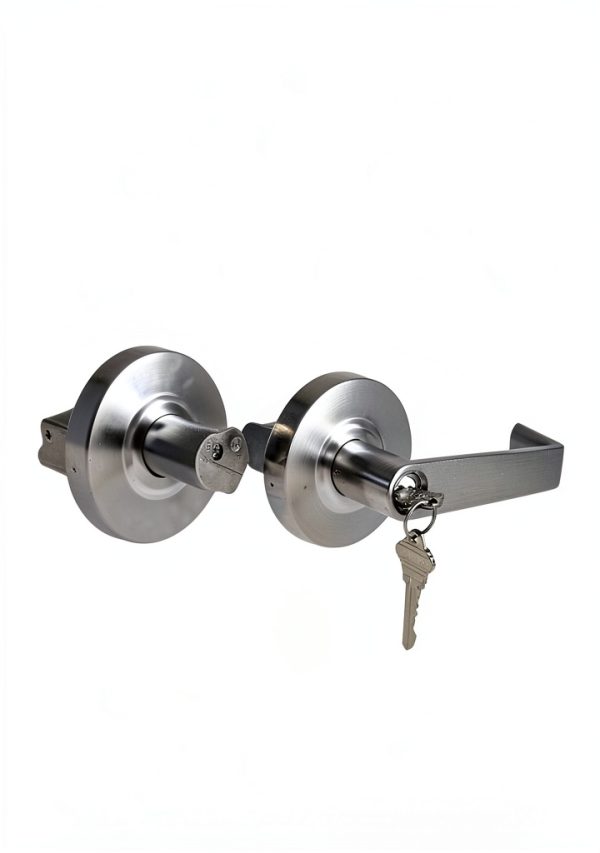 Entrance Keyed Heavy‑Duty Cylindrical Lock by YoukeyHomi Satin Chrome-2