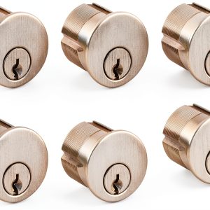 Commercial Mortise Cylinder 1-1/4" Brass 6 Pin Grade 1 SUMBIN 8 Pack-0