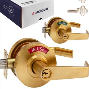Heavy Duty Indicator Lever Lock Gold OAKMOORE Keyed Handle Large-0