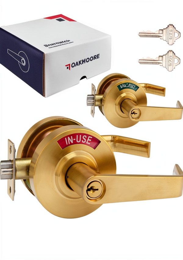 Heavy Duty Indicator Lever Lock Gold OAKMOORE Keyed Handle Large-0