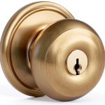 Schlage Georgian Antique Brass Steel Entry Lockset ANSI Grade 2 1-3/4 in.-0