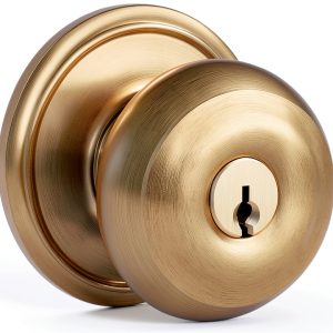 Schlage Georgian Antique Brass Steel Entry Lockset ANSI Grade 2 1-3/4 in.-0